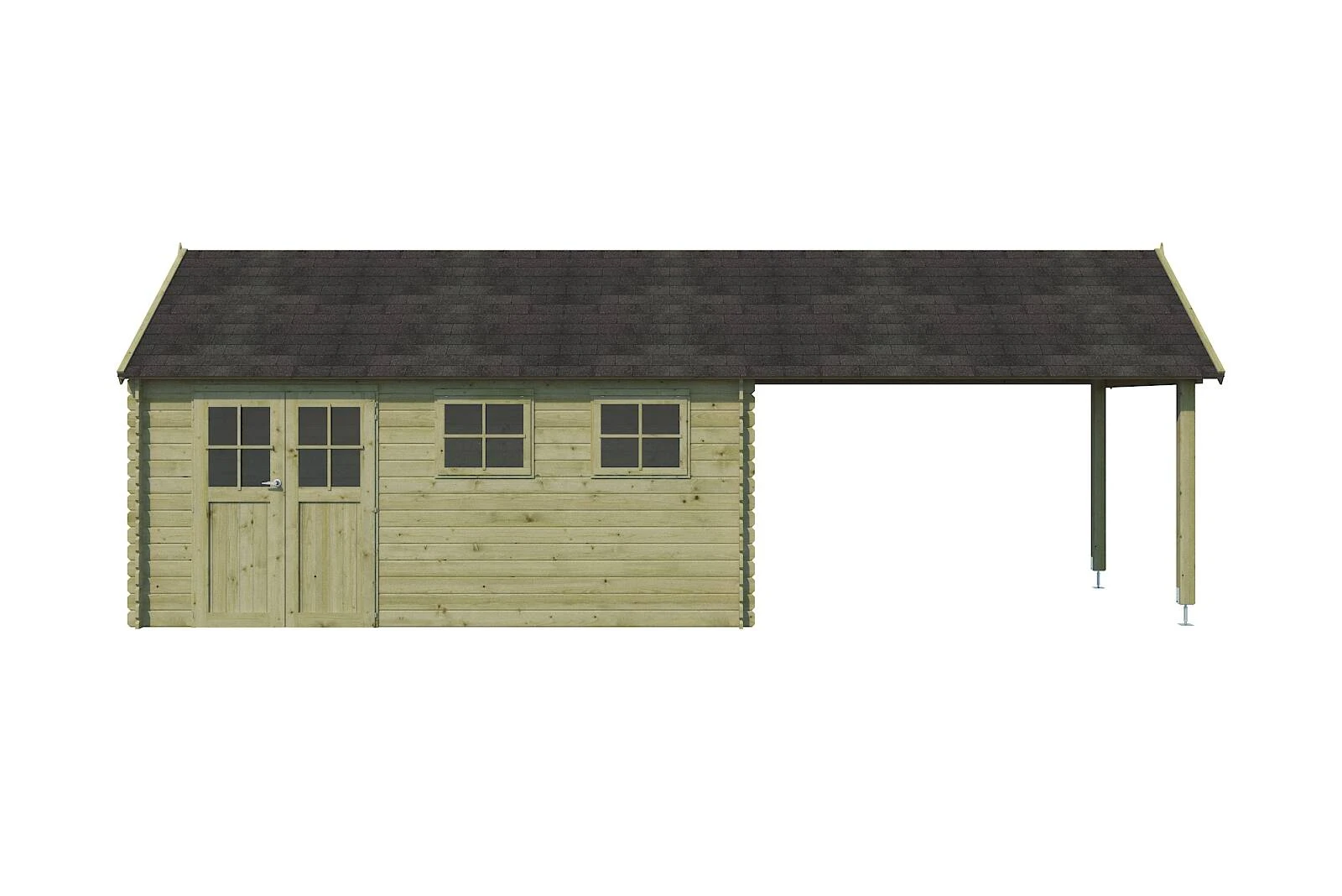 Woodlands Blokhut Gloucester XL Groen Geïmpregneerd 880 x 295 cm - Afbeelding 5